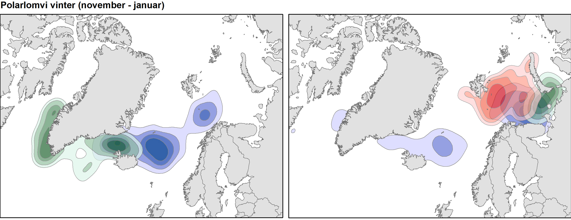 Utbredelse av polarlomvi om vinteren