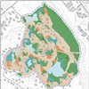 Kart over naturlige og sterkt endra økosystem i Otrosåsen i Hovden i Bykle kommune. Kart: NINA